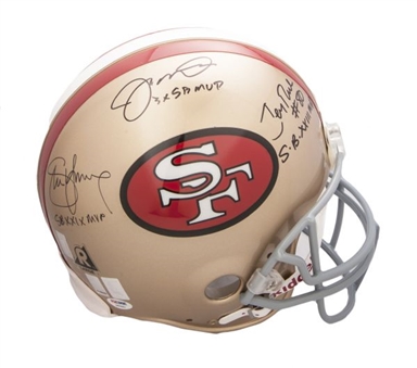 San Francisco 49ers Helmet Signed By Joe Montana, Steve Young & Jerry Rice